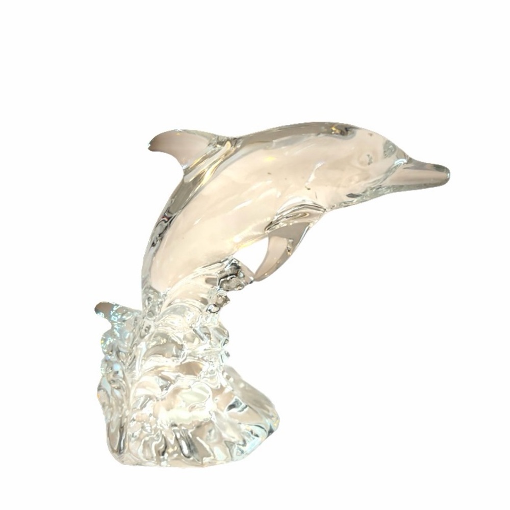 Vintage Princess House Wonders of the Wild 6” Lead Crystal Dolphin Nautical